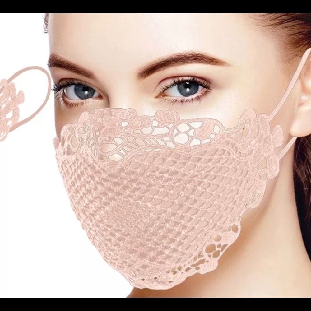 PINK LACE MASK 2/$22 - Picture 2 of 2